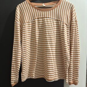 Wishlist Striped Orange and White Long Sleeve Top